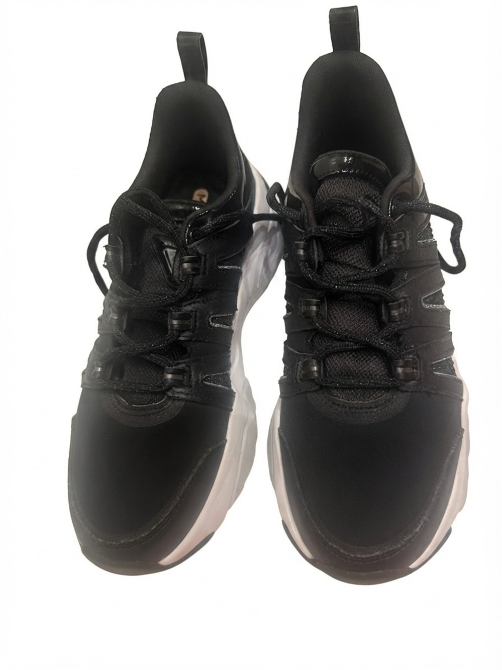 Skechers Black and White Memory Foam Lace-Up Sneakers